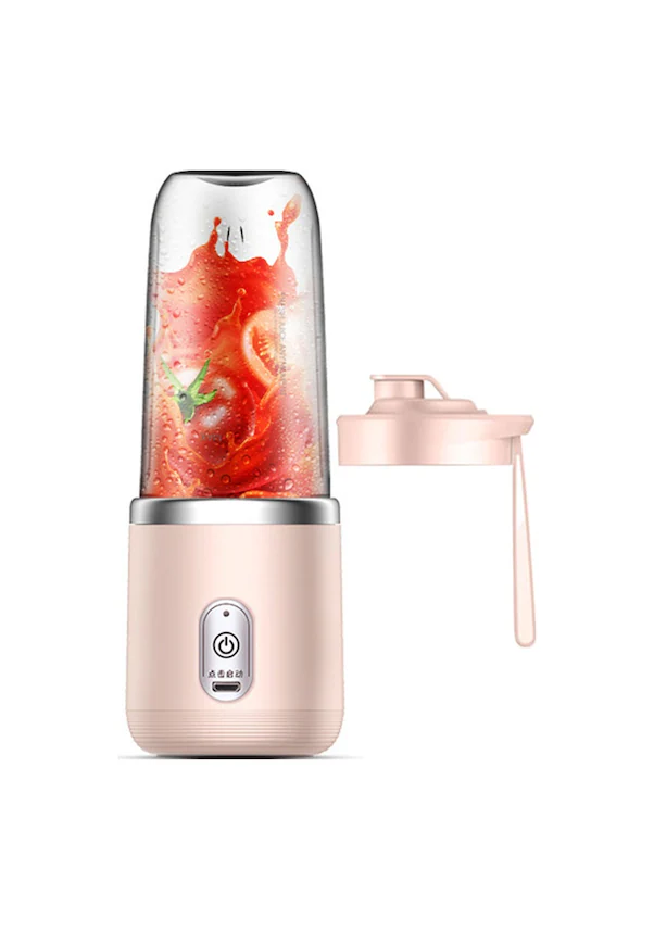 Bilişim Burada BLD-51 6 Bıçaklı Taşınabilir Usb Smoothie Blender Kablosuz Meyve Sıkacağı Pembe